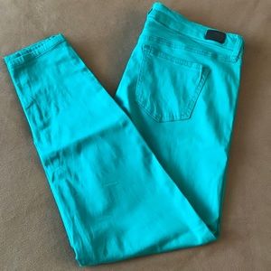 Turquoise skinny jeans